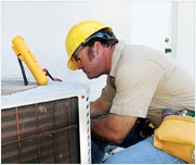 Man fixing AC/HVAC