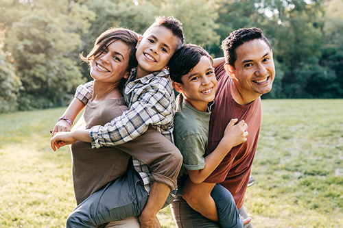 Hispanic family at the park